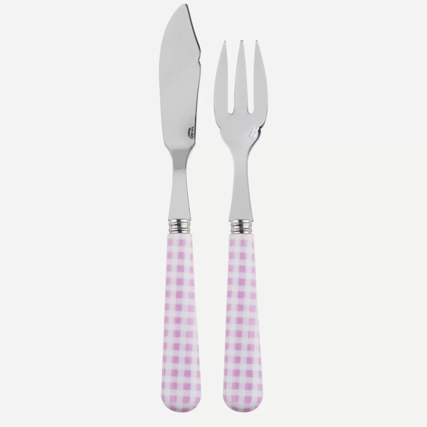 Sabre Paris Fish Knife | Fish Fork>Gingham, Pink