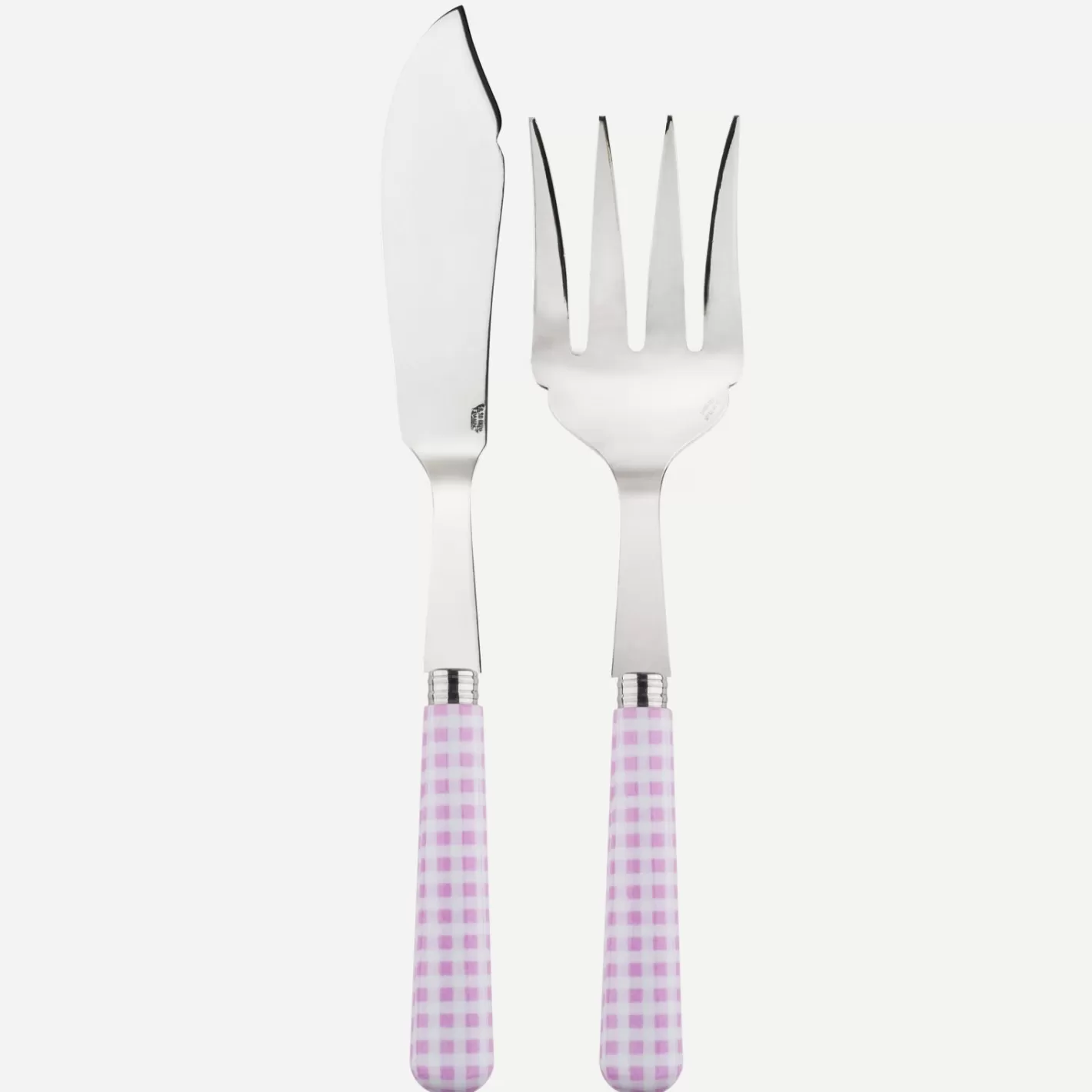 Sabre Paris Fish Serving Set>Gingham, Pink