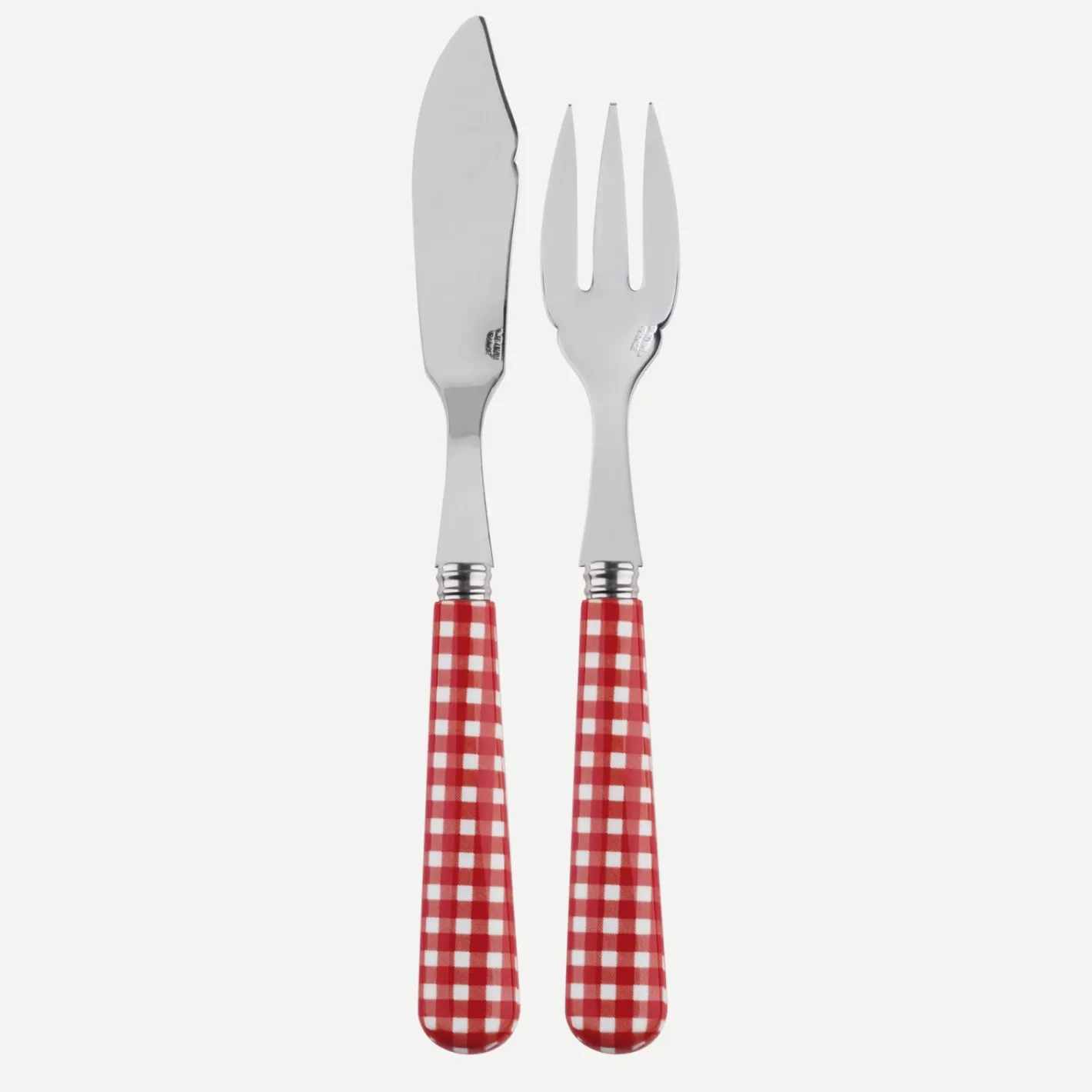 Sabre Paris Fish Knife | Fish Fork>Gingham, Red