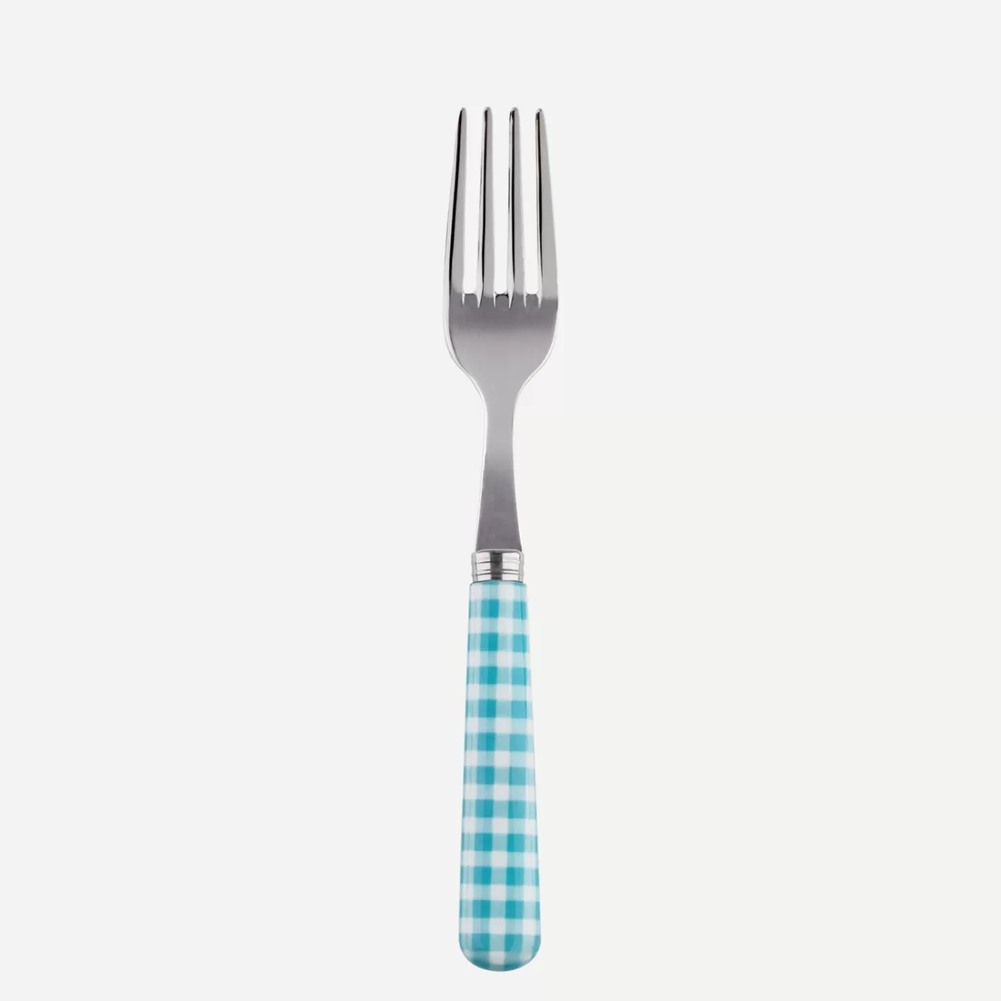 Sabre Paris Small Fork>Gingham, Turquoise