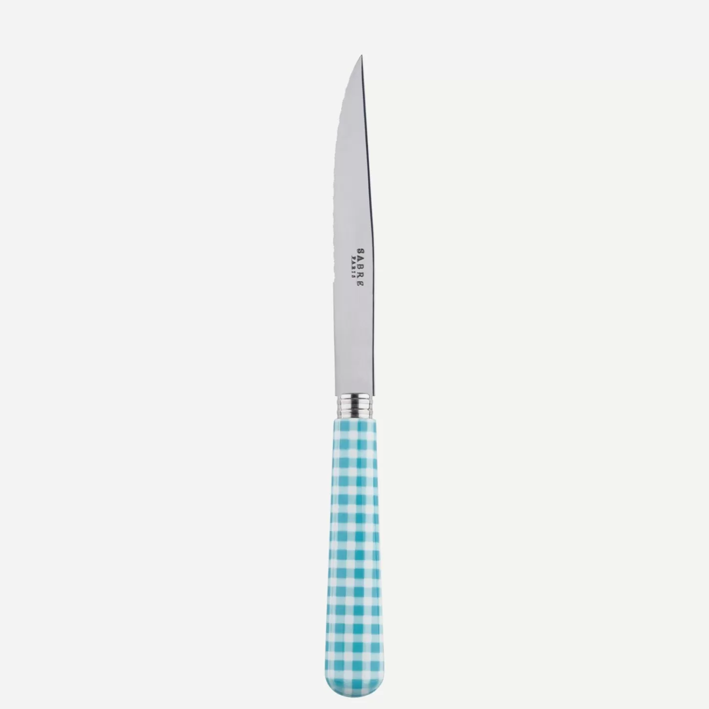 Sabre Paris Steak Knife>Gingham, Turquoise