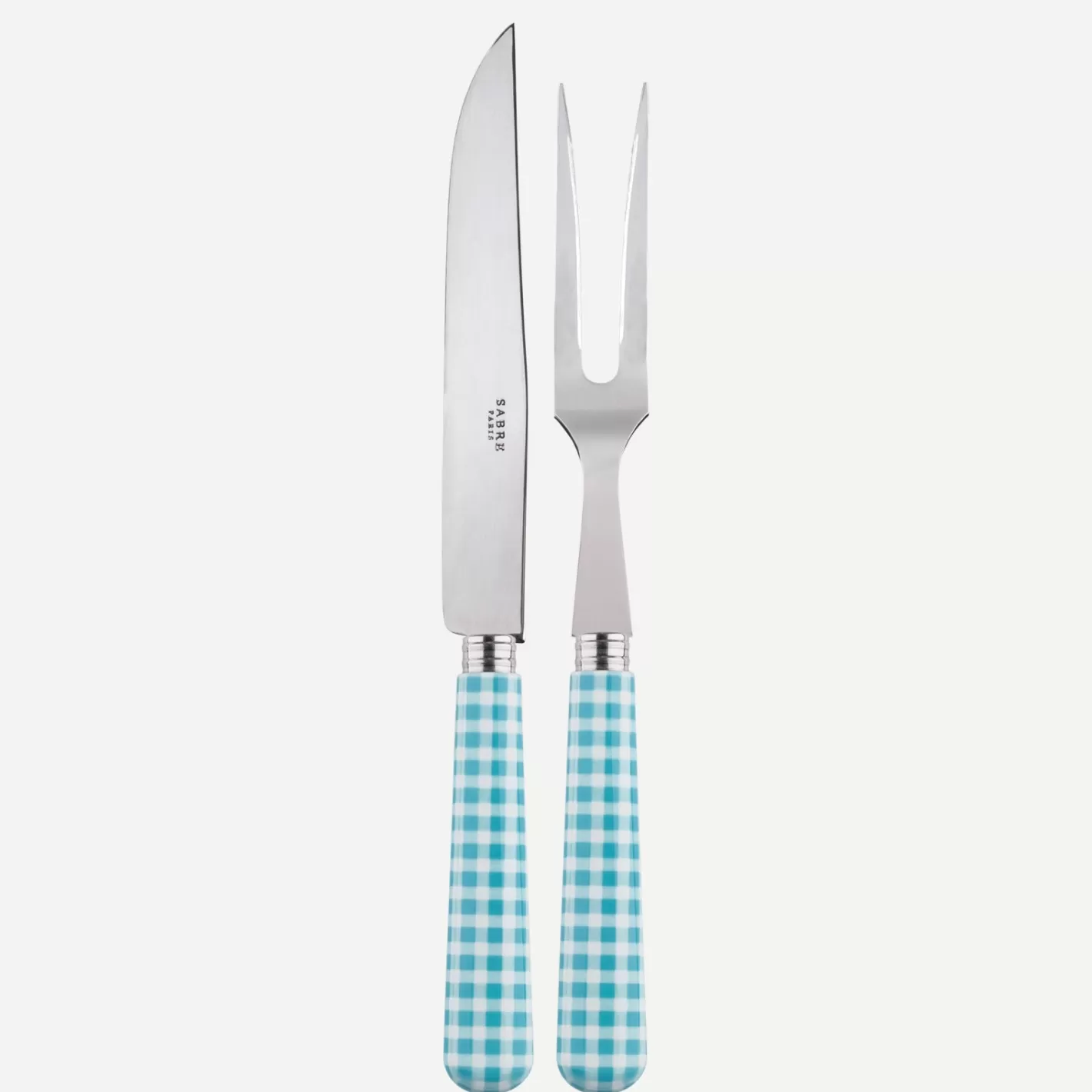 Sabre Paris Carving Set>Gingham, Turquoise