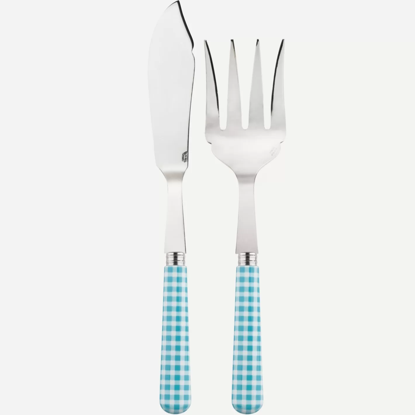 Sabre Paris Fish Serving Set>Gingham, Turquoise