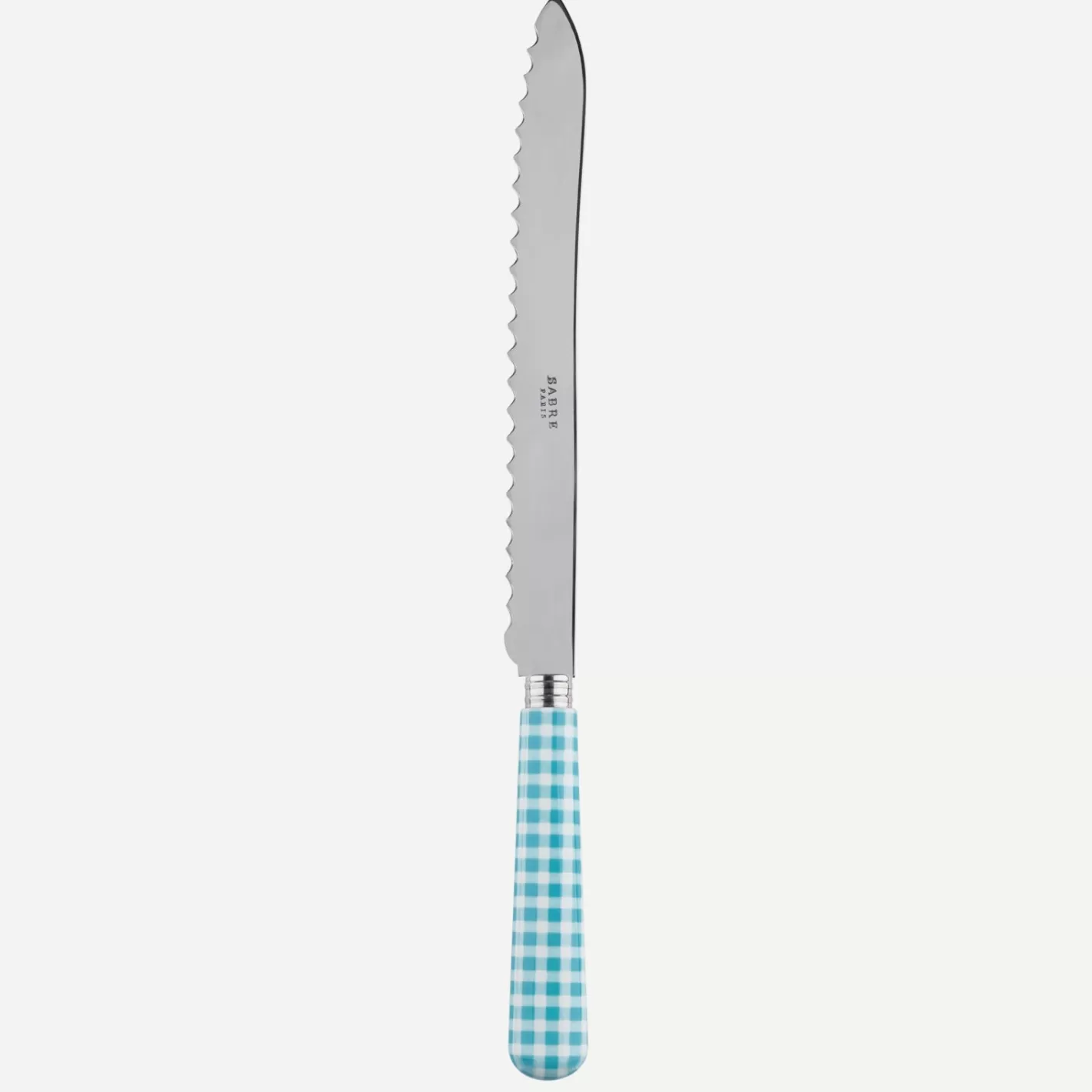 Sabre Paris Bread Knife>Gingham, Turquoise