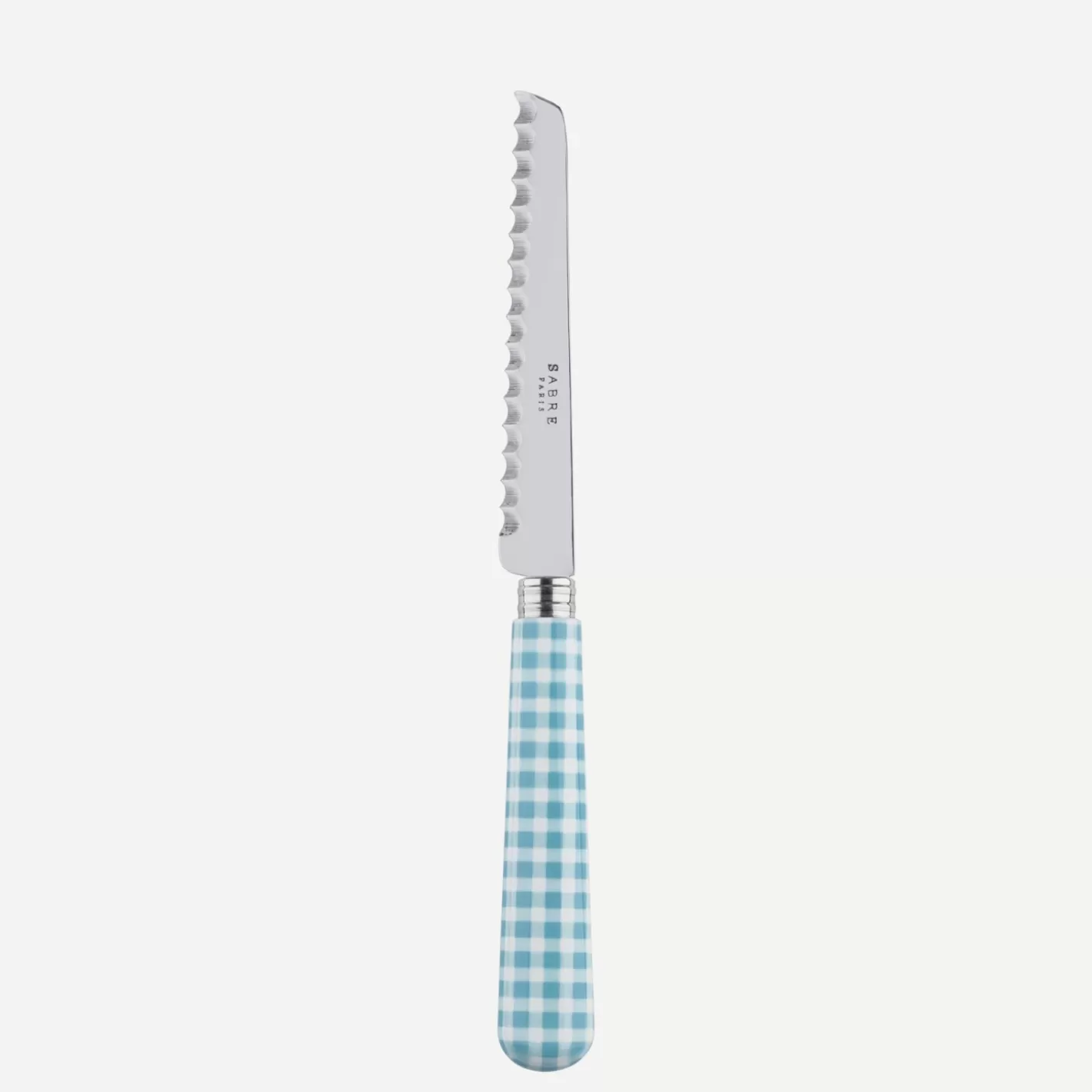 Sabre Paris Tomato Knife>Gingham, Turquoise