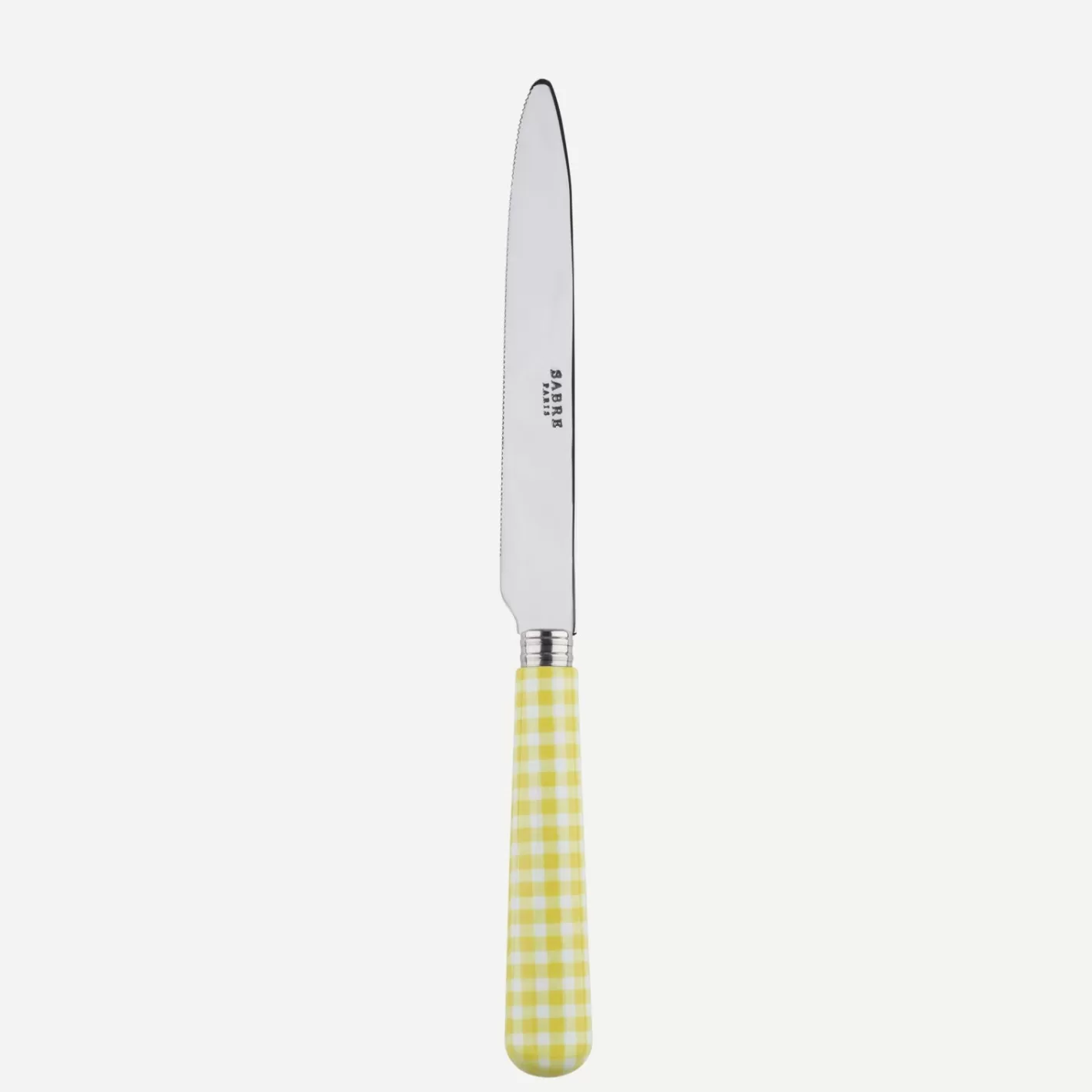 Sabre Paris Serrated Dinner Knife Blade>Gingham, Yellow