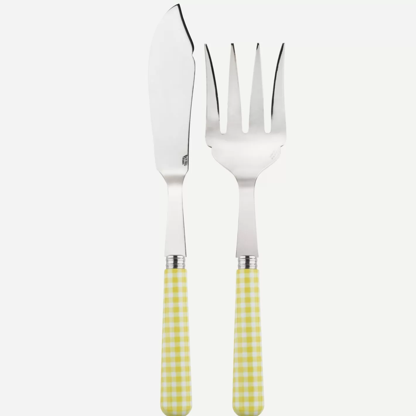 Sabre Paris Fish Serving Set>Gingham, Yellow