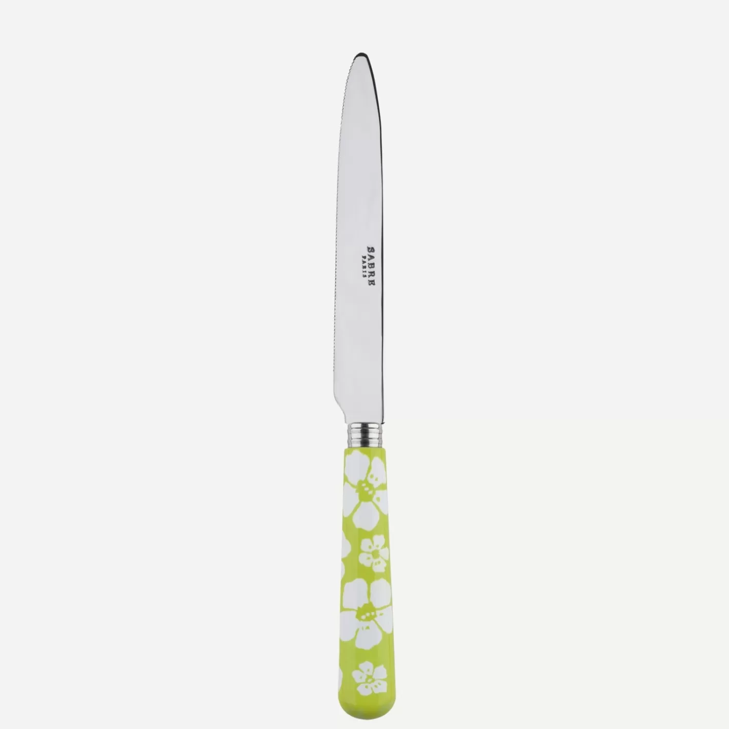 Sabre Paris Serrated Dinner Knife Blade>Hawaiian Flower, Lime