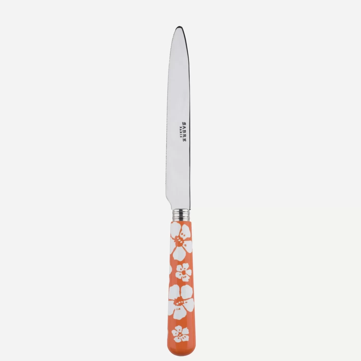 Sabre Paris Serrated Dinner Knife Blade>Hawaiian Flower, Orange