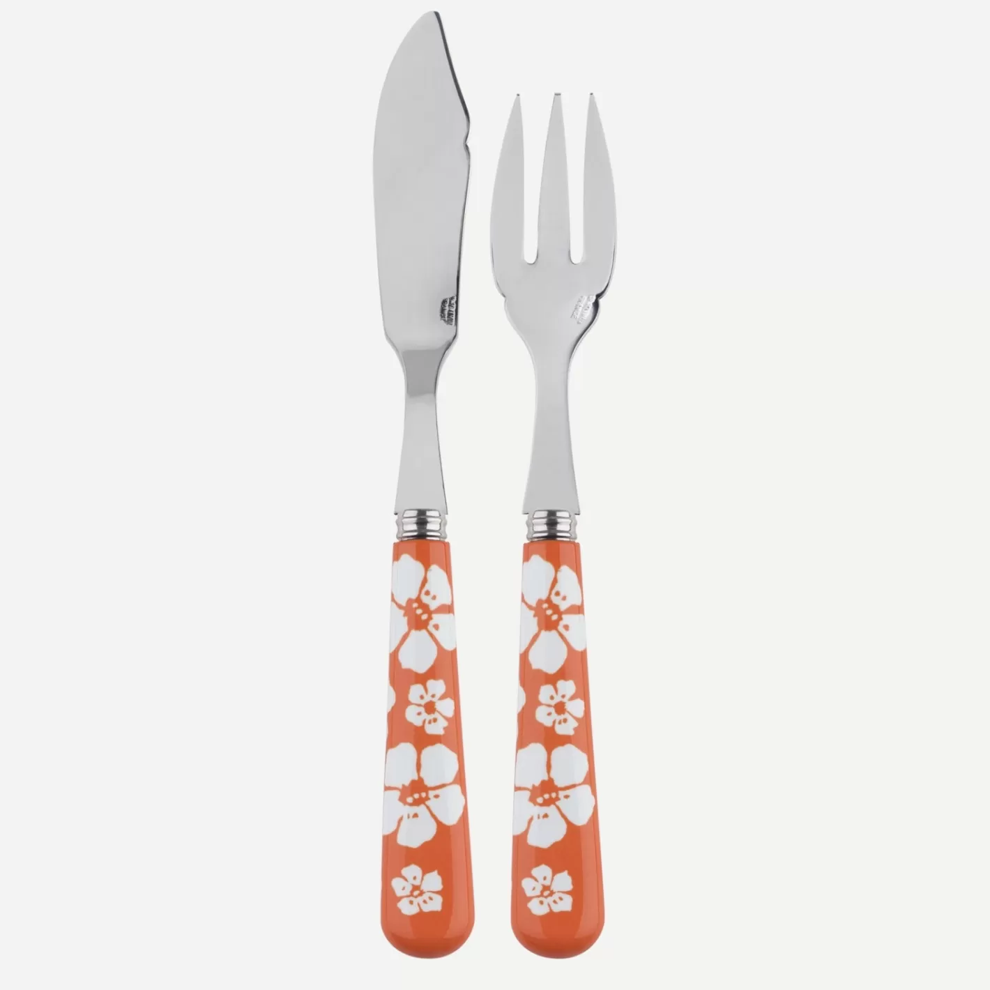 Sabre Paris Fish Knife | Fish Fork>Hawaiian Flower, Orange