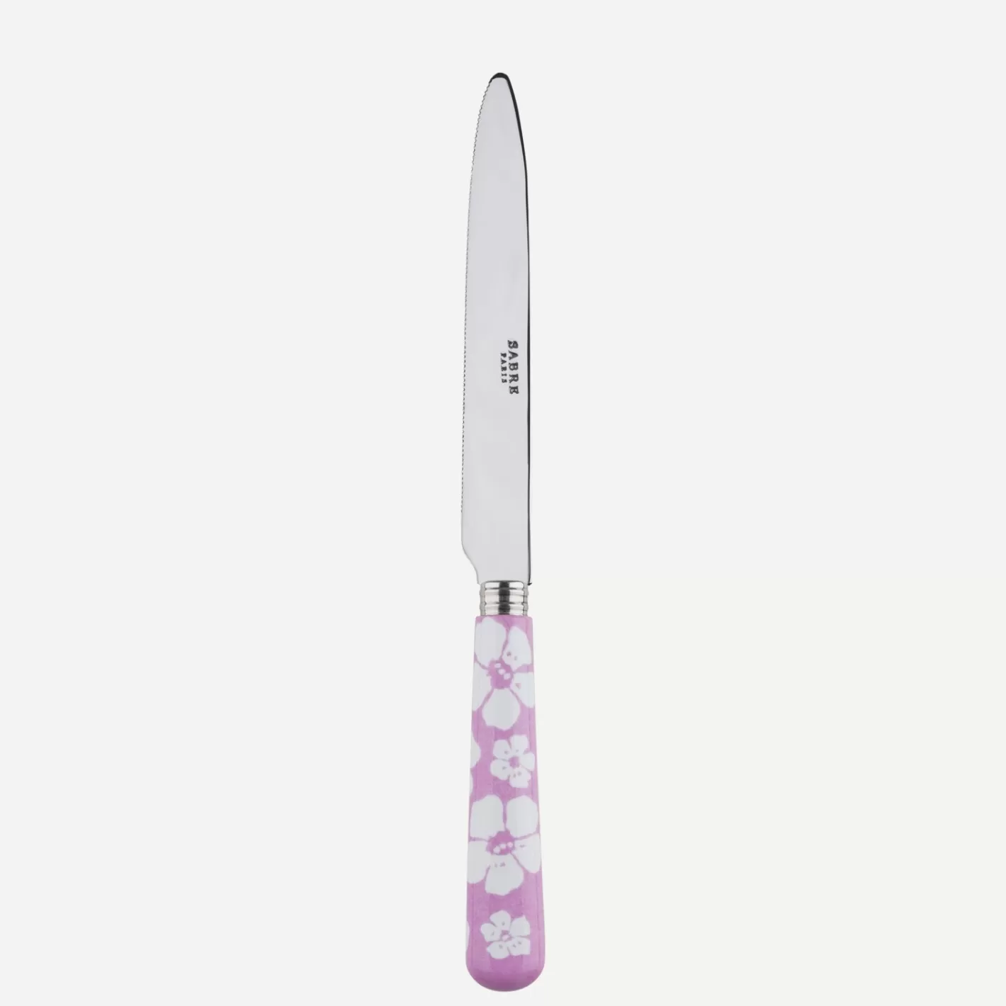 Sabre Paris Serrated Dinner Knife Blade>Hawaiian Flower, Pink