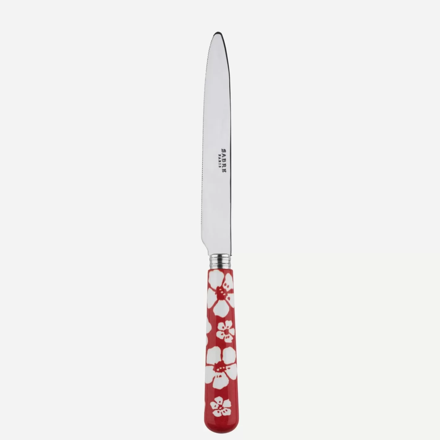 Sabre Paris Serrated Dinner Knife Blade>Hawaiian Flower, Red