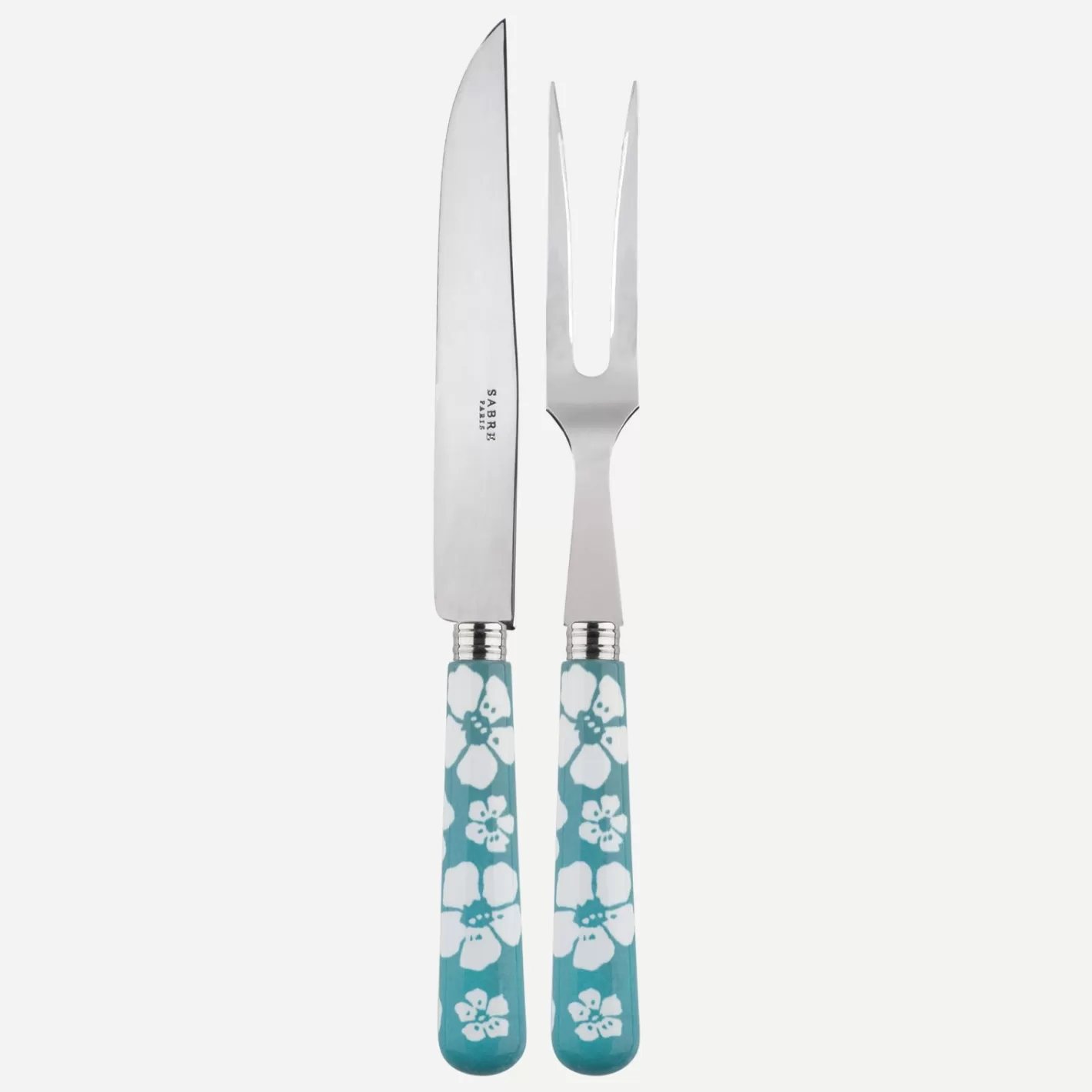 Sabre Paris Carving Set>Hawaiian Flower, Turquoise