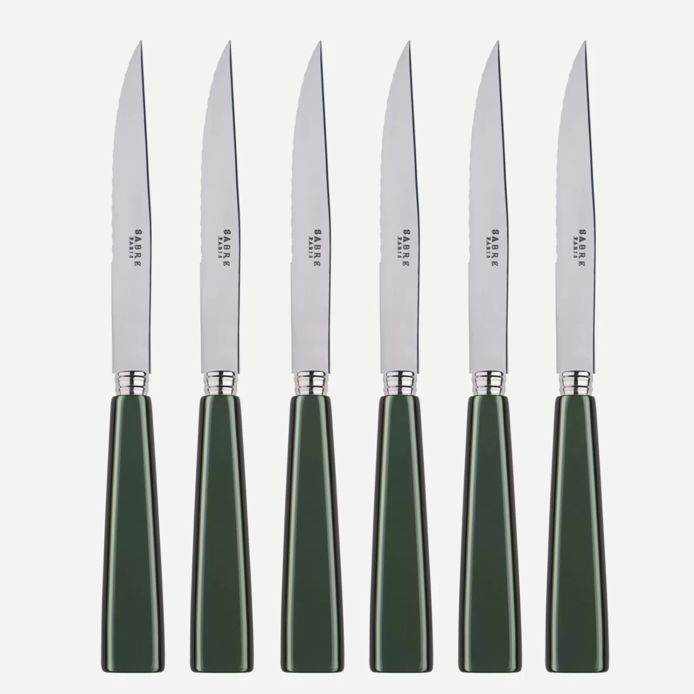 Sabre Paris Set Of 6 Steak Knives>Icône, Dark green