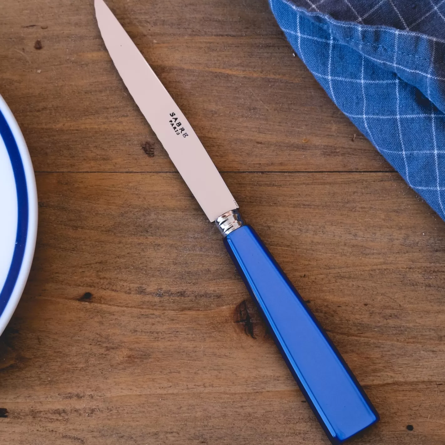 Sabre Paris Steak Knife>Icône, Lapis blue