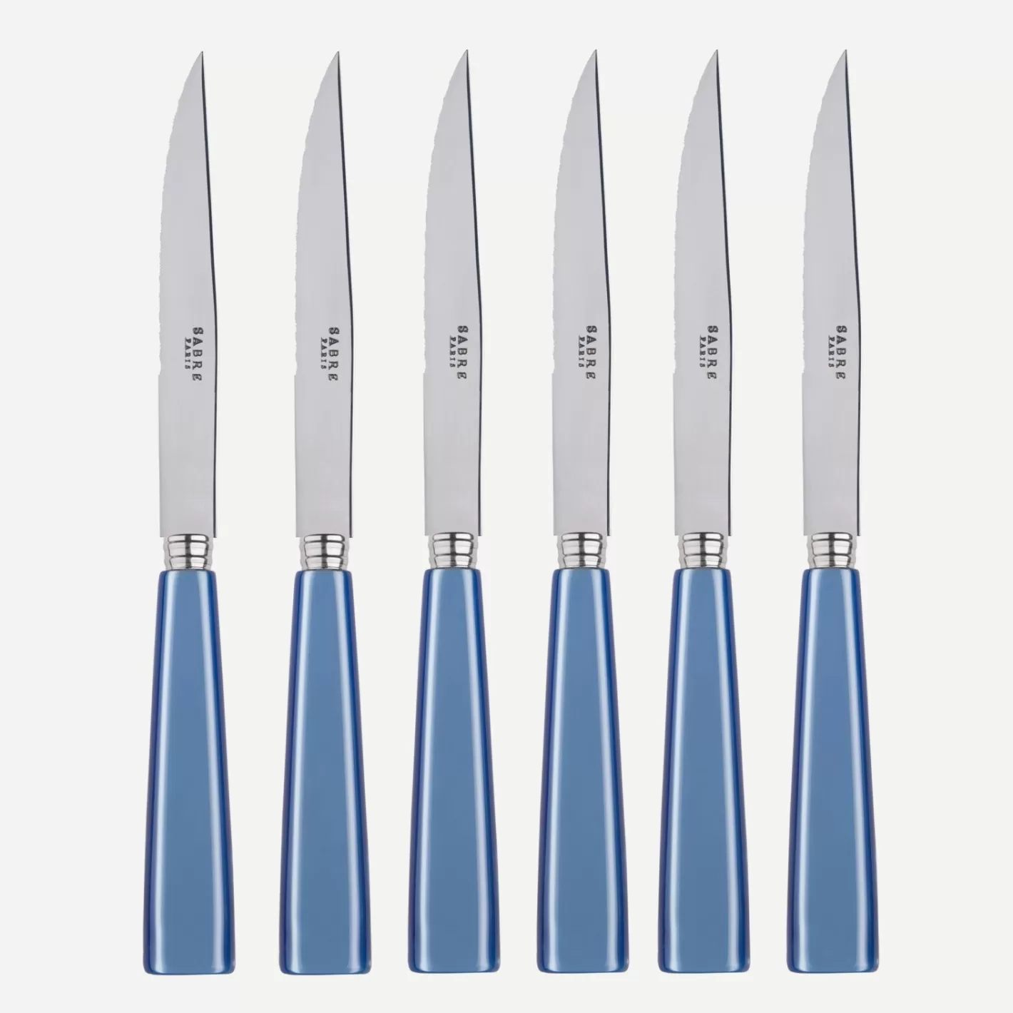 Sabre Paris Set Of 6 Steak Knives>Icône, Light blue