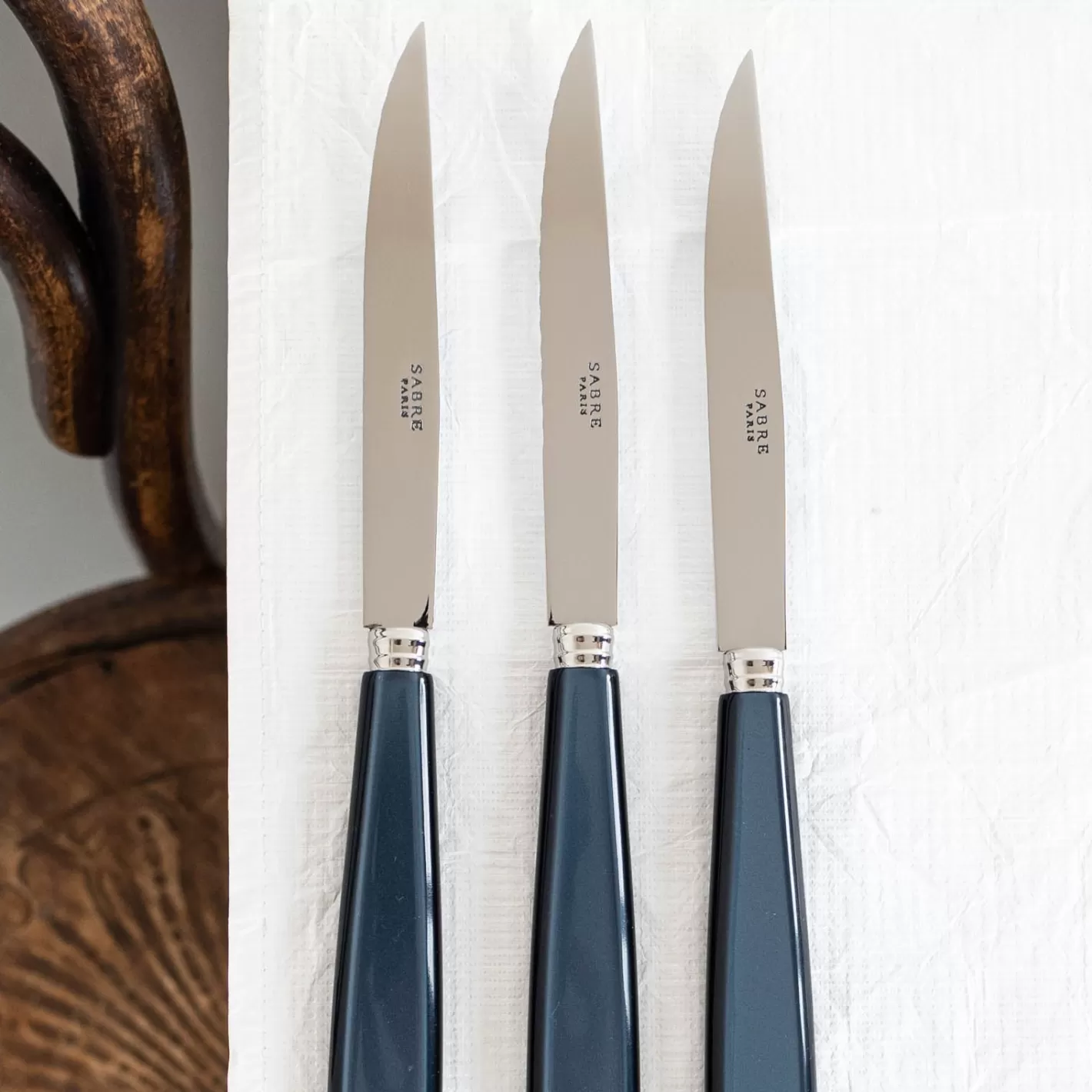 Sabre Paris Set Of 6 Steak Knives>Icône, Steel blue