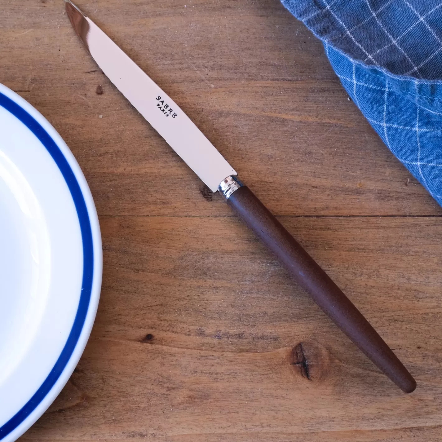 Sabre Paris Steak Knife>Jonc, Dark wood