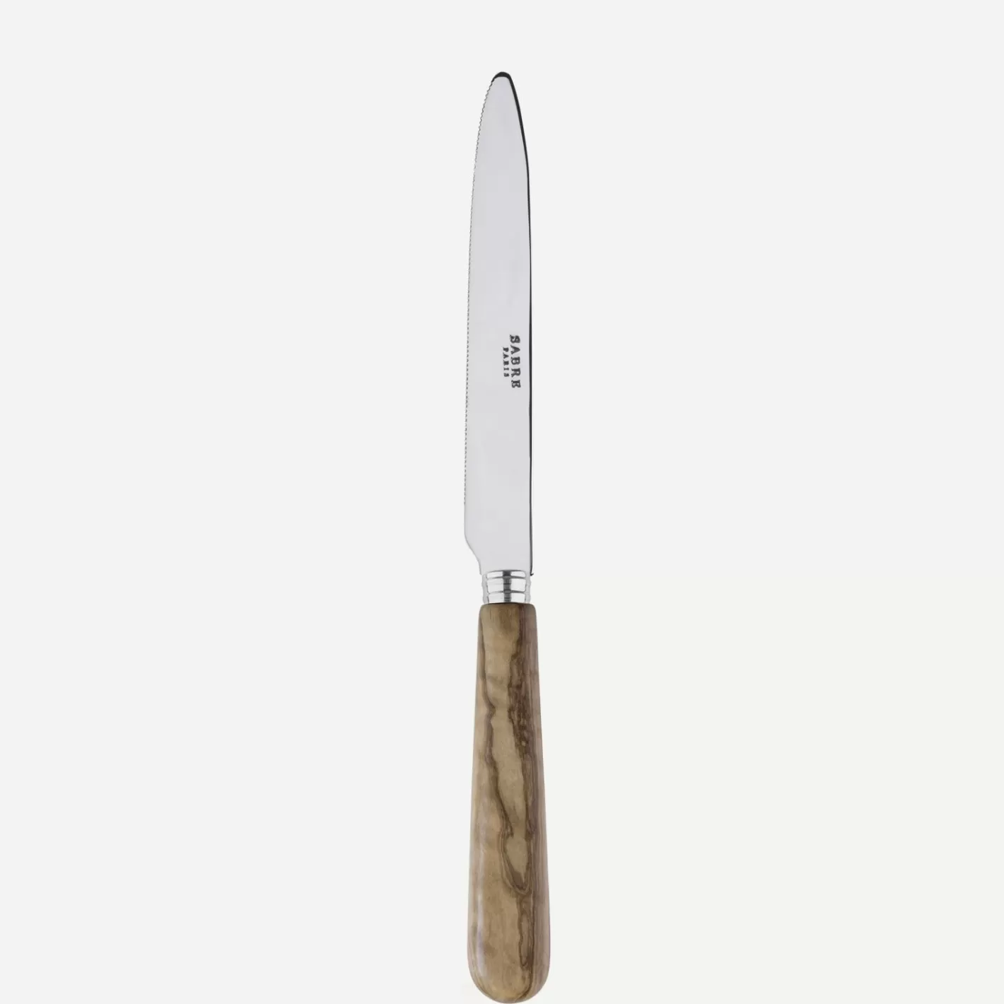 Sabre Paris Serrated Dinner Knife Blade>Lavandou, Olive tree wood