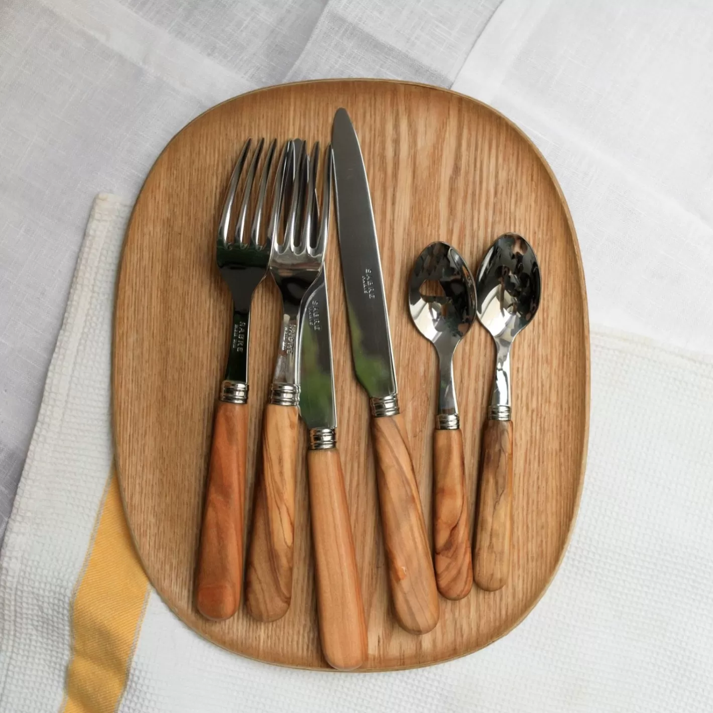 Sabre Paris 48 Pieces Set>Lavandou, Olive tree wood