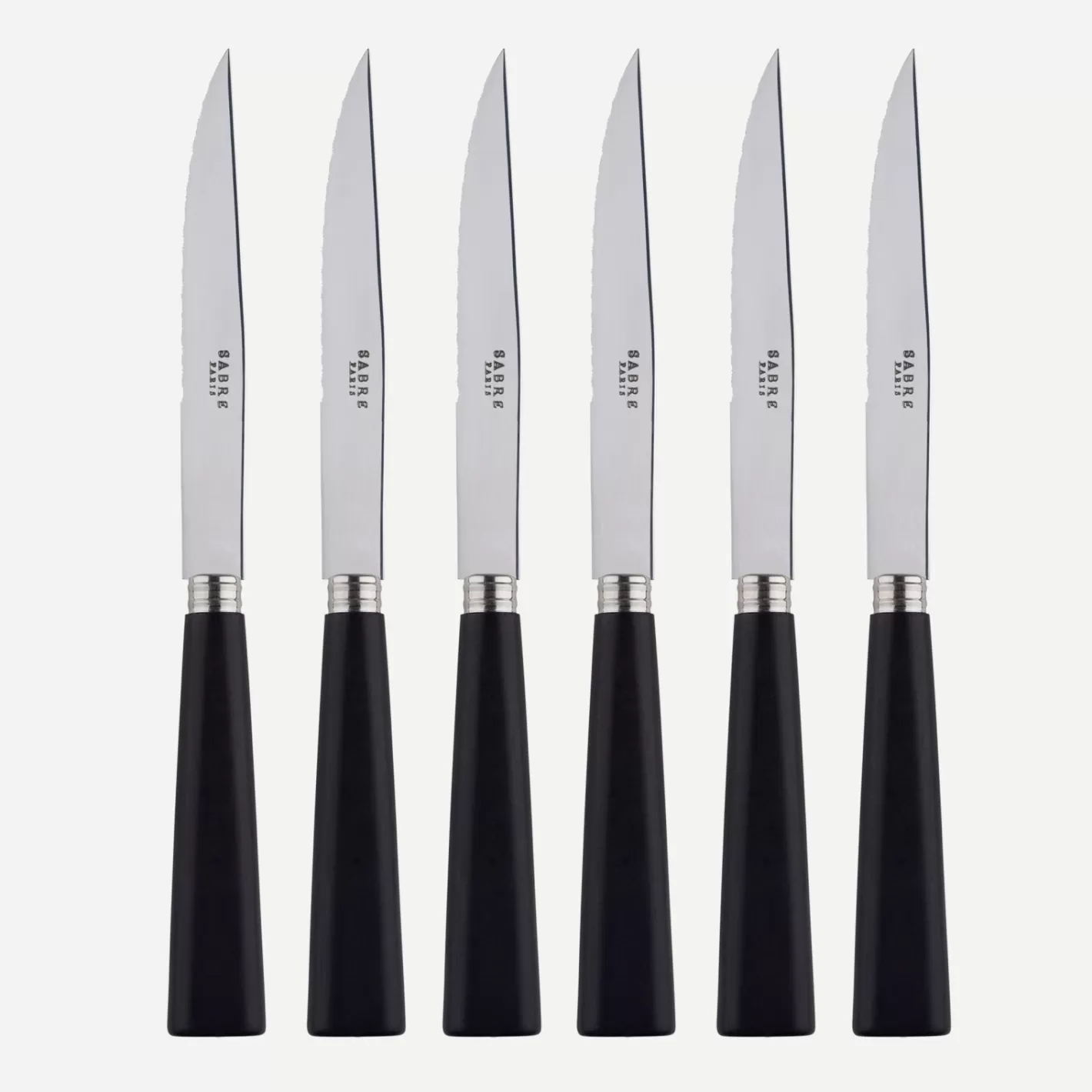 Sabre Paris Set Of 6 Steak Knives>Nature, Black press wood