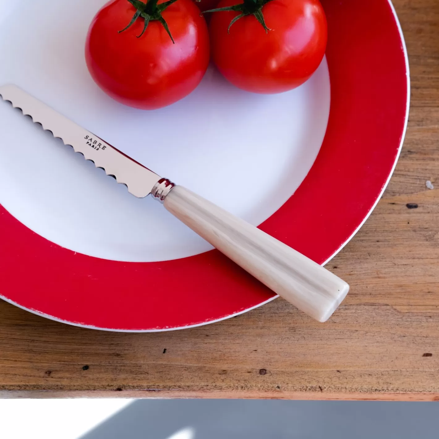 Sabre Paris Tomato Knife>Nature, Faux Horn