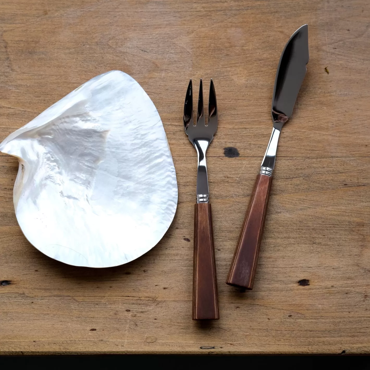 Sabre Paris Fish Knife | Fish Fork>Nature, Light press wood