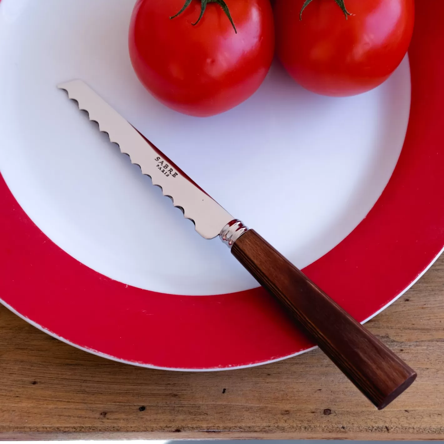 Sabre Paris Tomato Knife>Nature, Light press wood