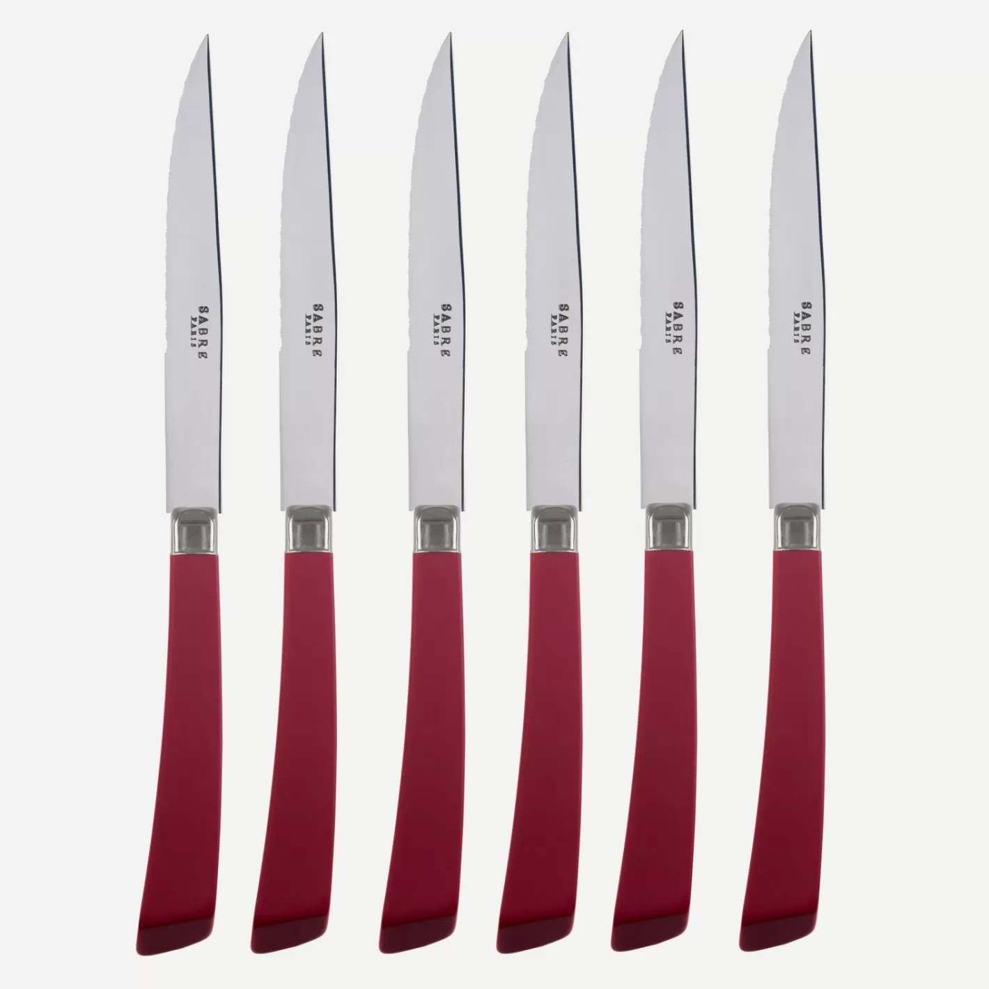 Sabre Paris Set Of 6 Steak Knives>Numéro 1, Burgundy