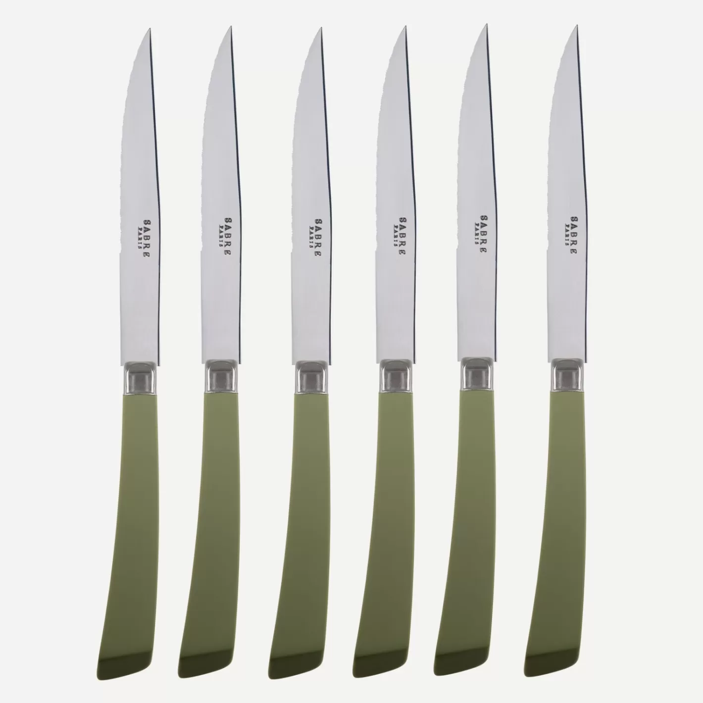 Sabre Paris Set Of 6 Steak Knives>Numéro 1, Green fern