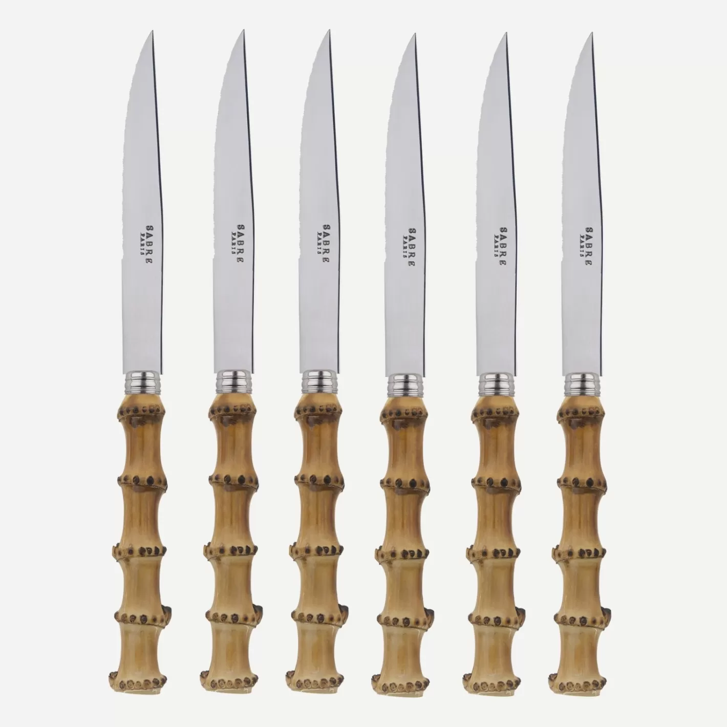 Sabre Paris Set Of 6 Steak Knives>Panda, Bamboo