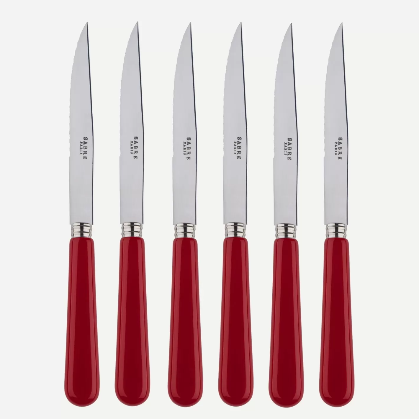 Sabre Paris Set Of 6 Steak Knives>Pop Unis, Burgundy