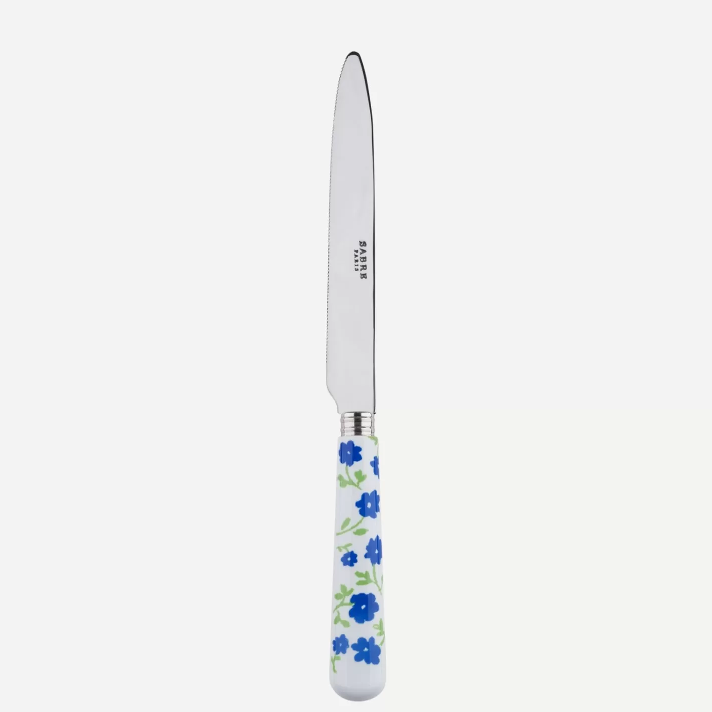 Sabre Paris Serrated Dinner Knife Blade>Pâquerette, Lapis blue