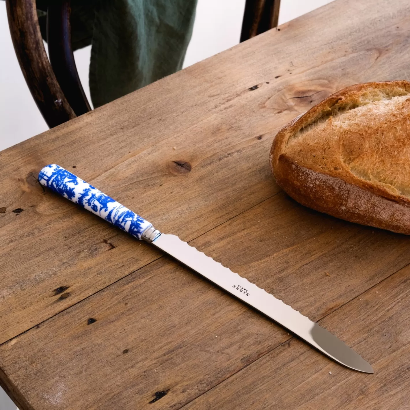 Sabre Paris Bread Knife>Toile, Blue