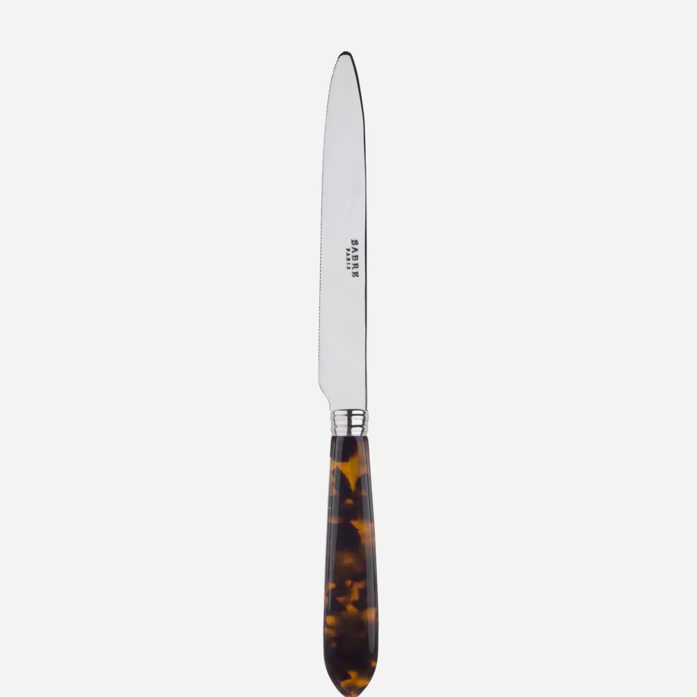 Sabre Paris Serrated Dinner Knife Blade>Tortoise, Faux Tortoise