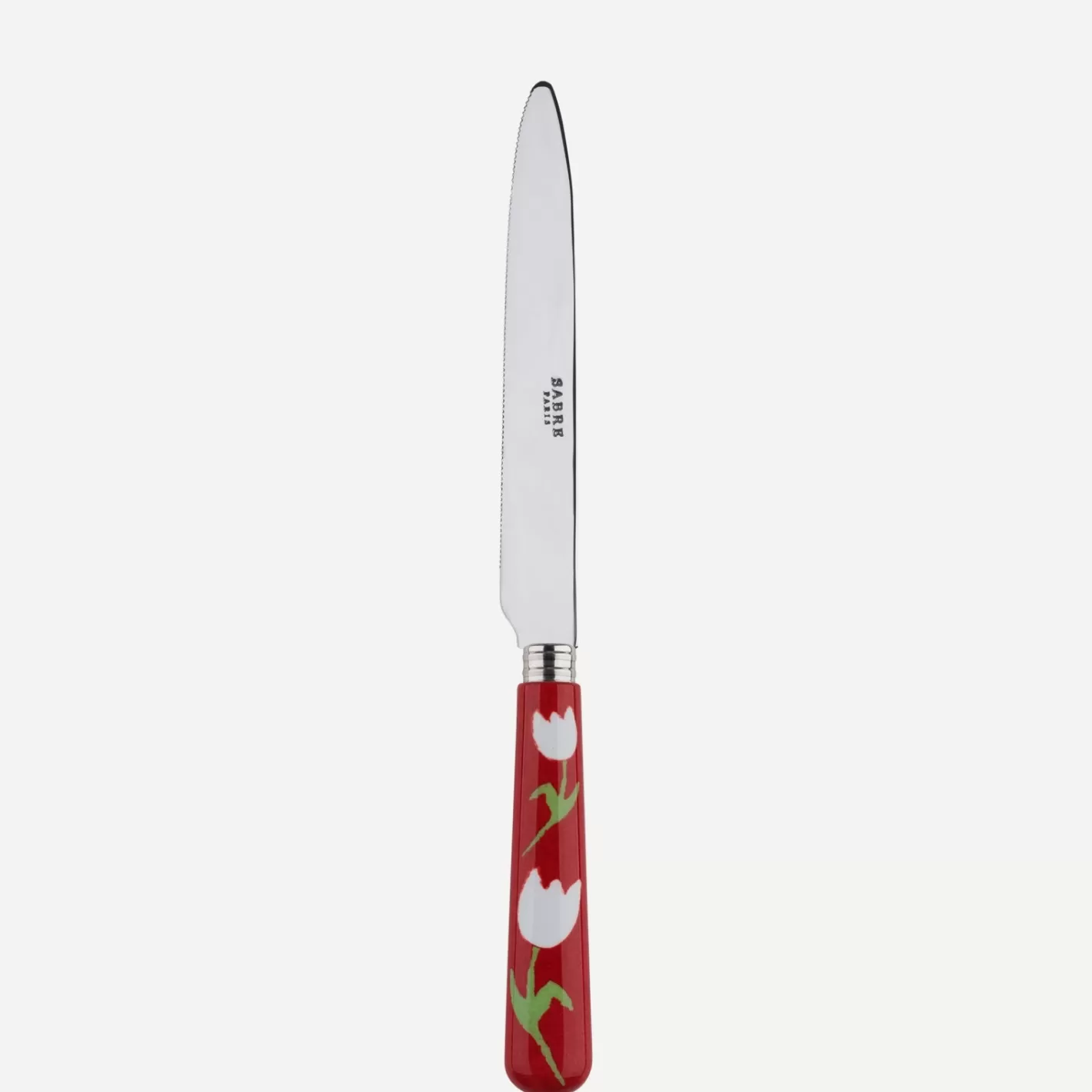 Sabre Paris Serrated Dinner Knife Blade>Tulipe, Red