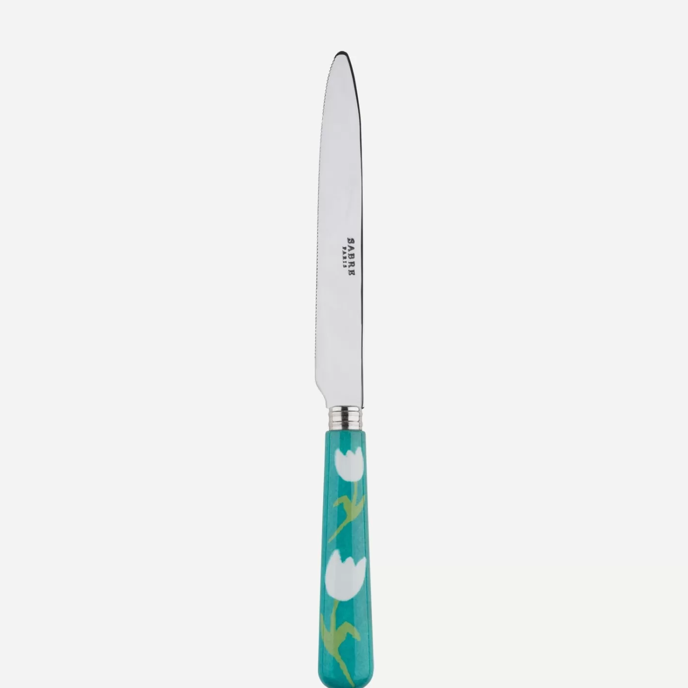 Sabre Paris Serrated Dinner Knife Blade>Tulipe, Turquoise