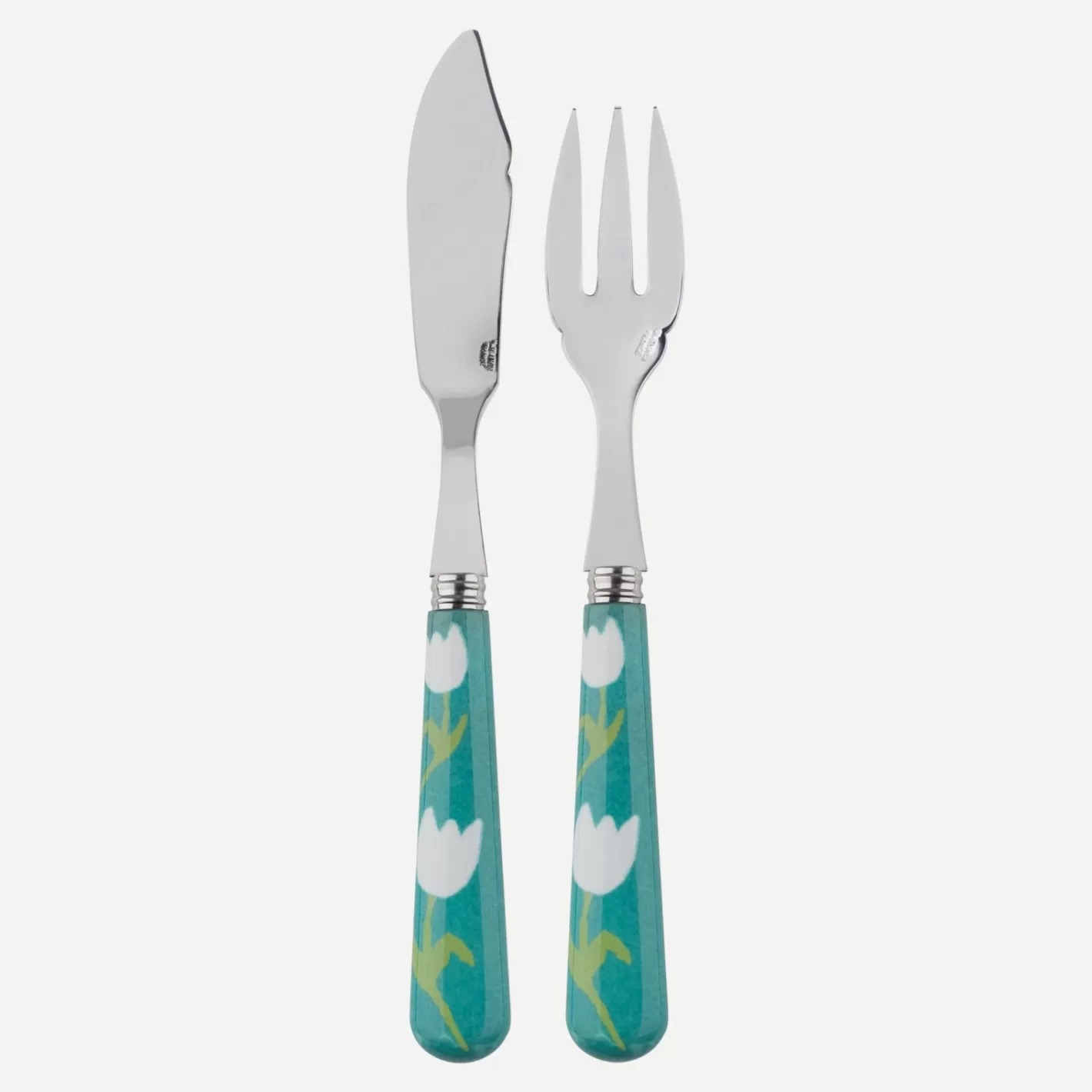 Sabre Paris Fish Knife | Fish Fork>Tulipe, Turquoise