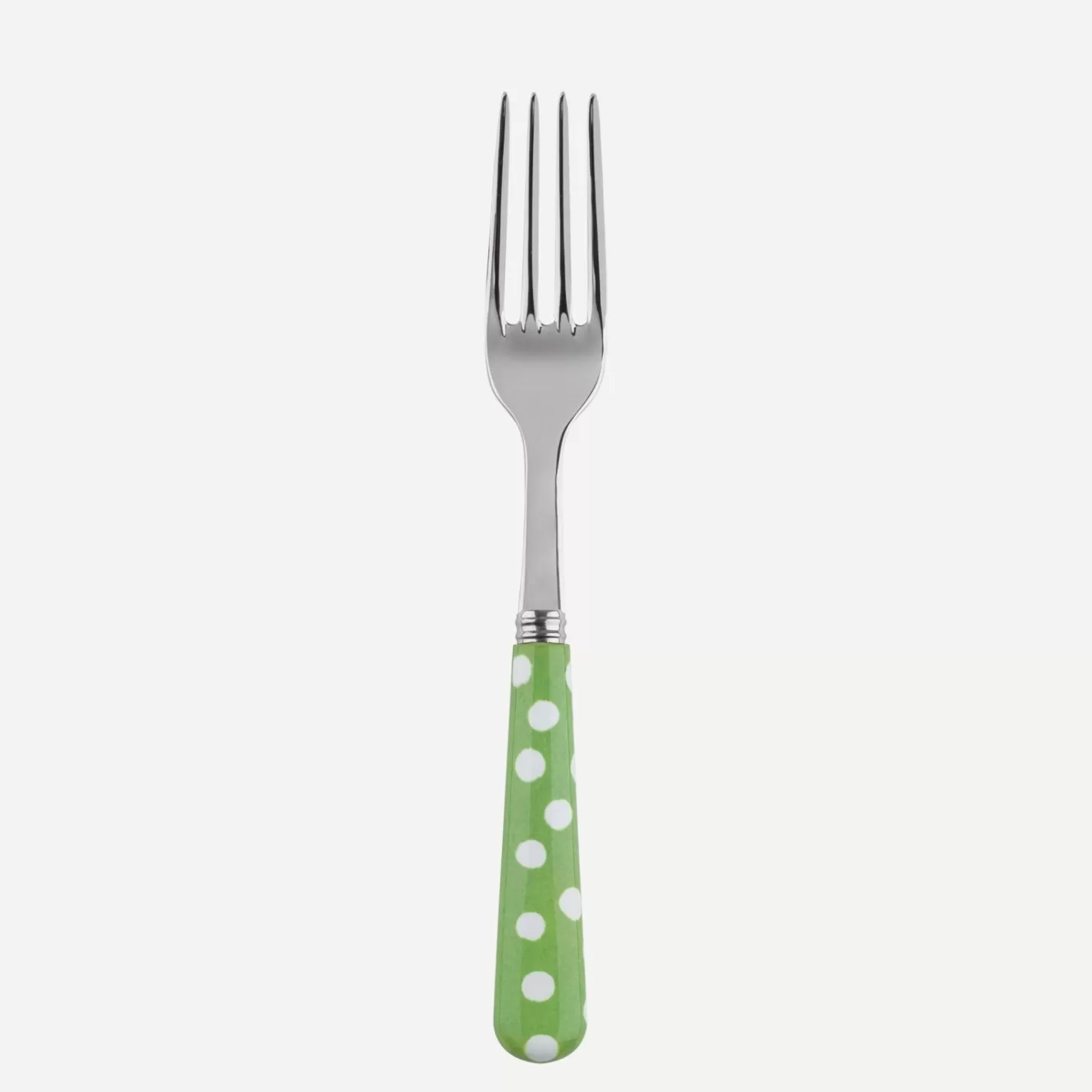 Sabre Paris Salad Fork>White Dots, Garden green