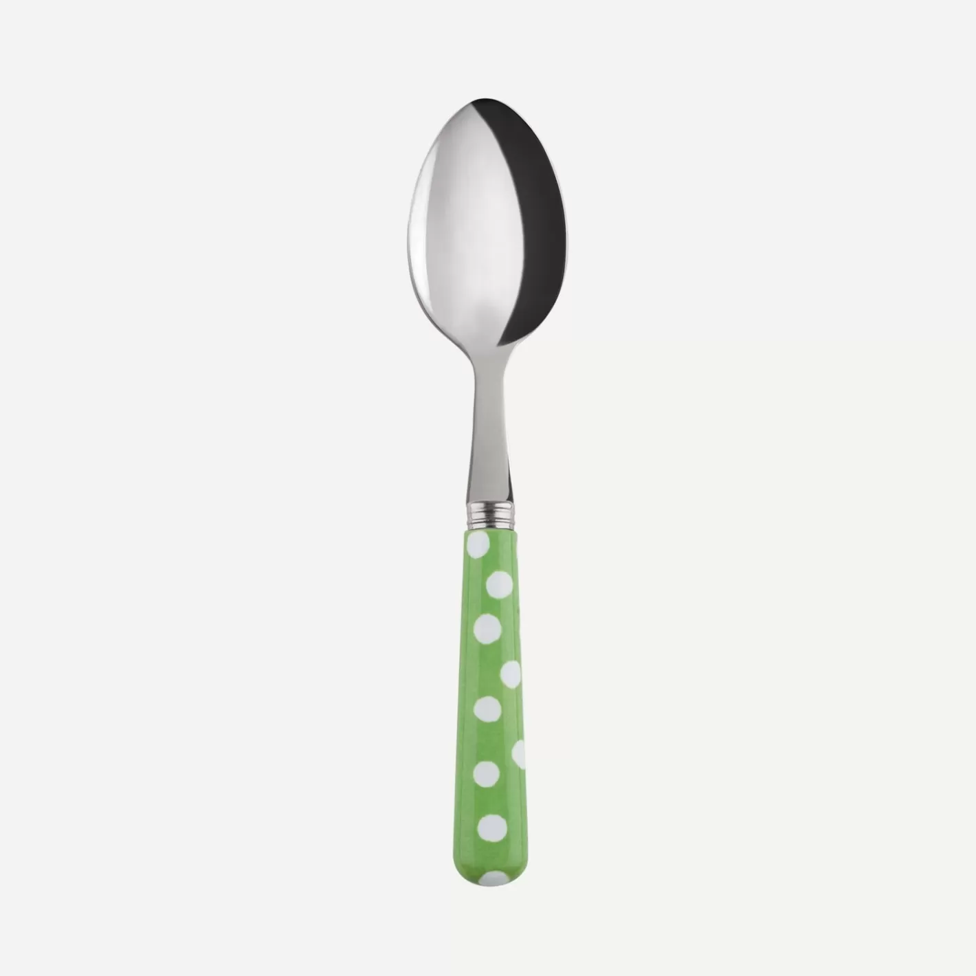 Sabre Paris Teaspoon>White Dots, Garden green