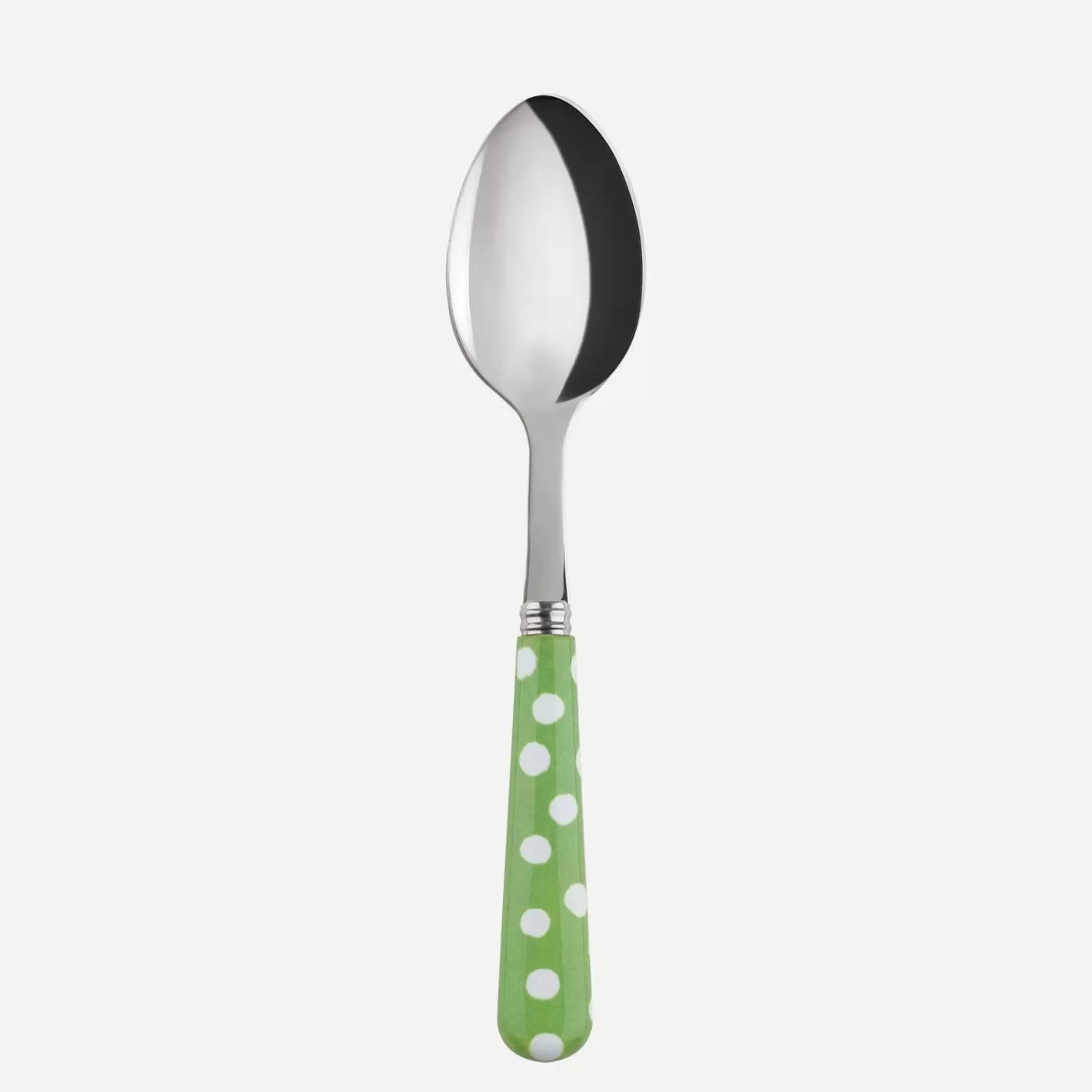 Sabre Paris Dessert Spoon>White Dots, Garden green