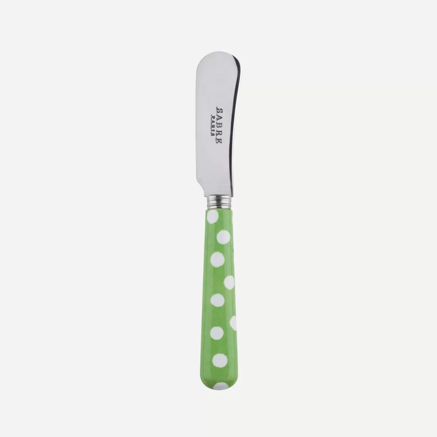 Sabre Paris Butter Spreader>White Dots, Garden green