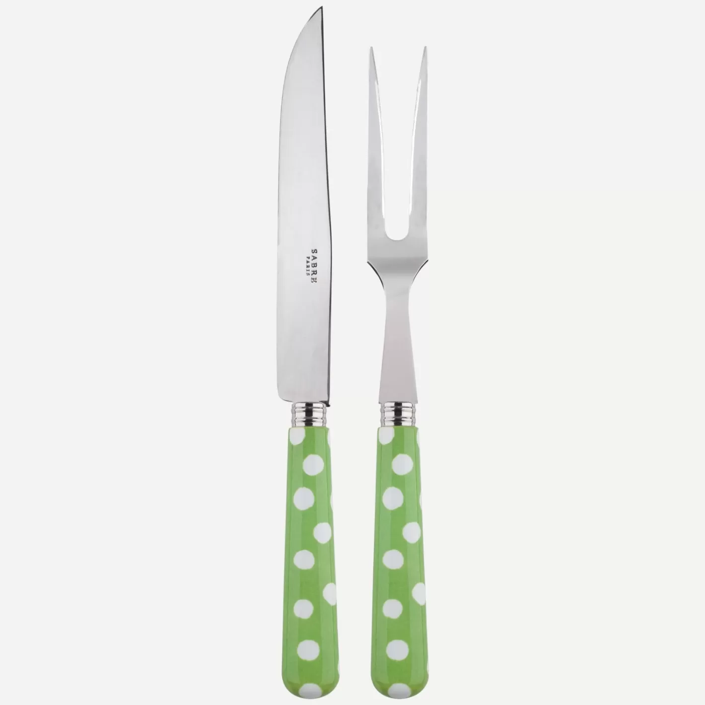 Sabre Paris Carving Set>White Dots, Garden green