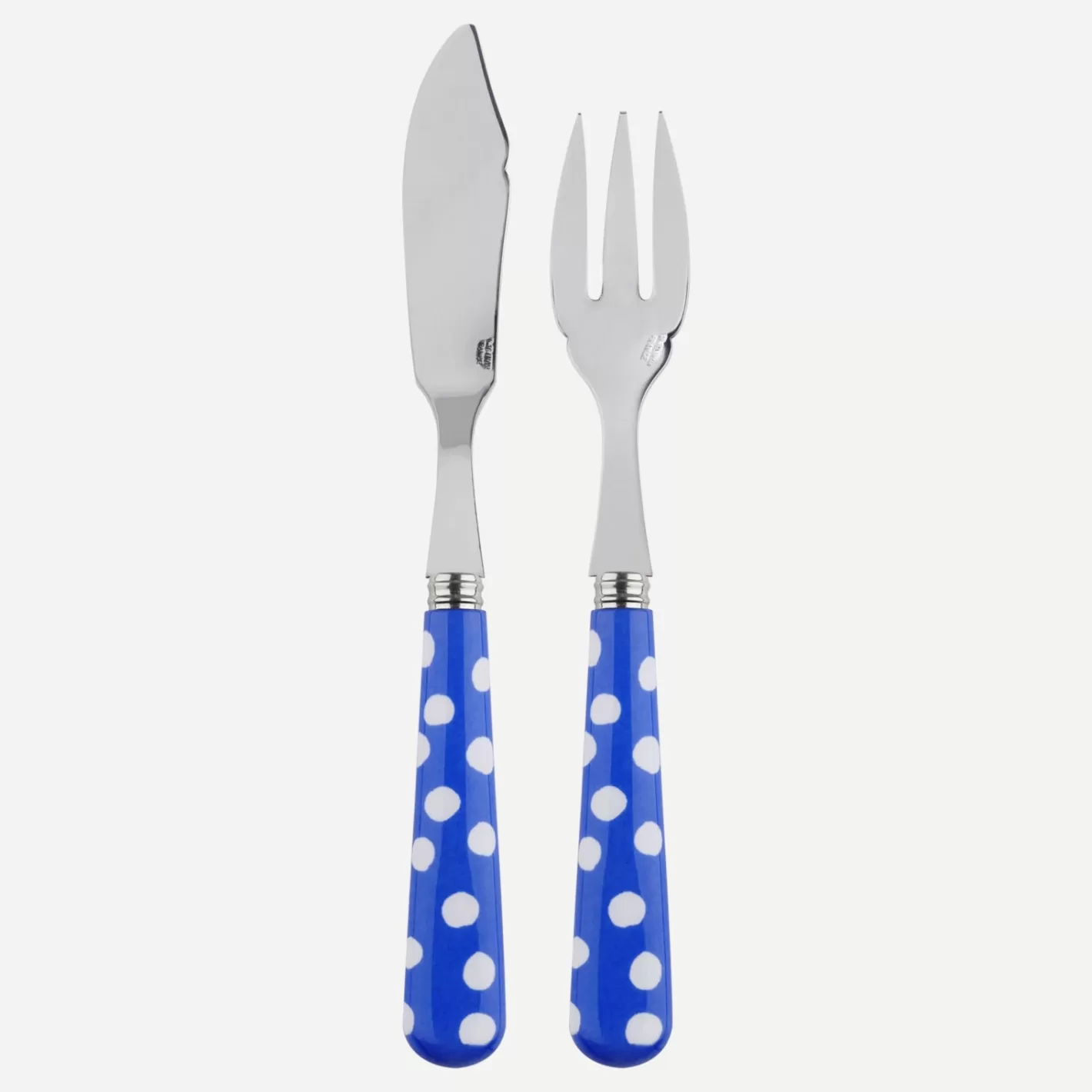 Sabre Paris Fish Knife | Fish Set>White Dots, Lapis blue