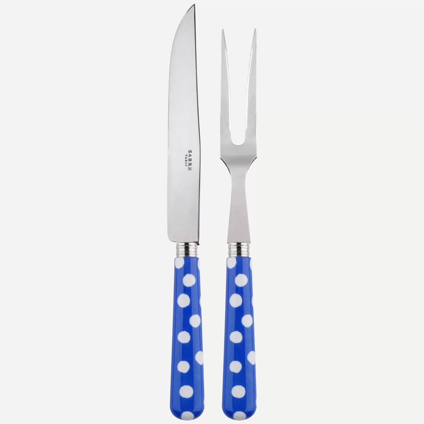 Sabre Paris Carving Set>White Dots, Lapis blue