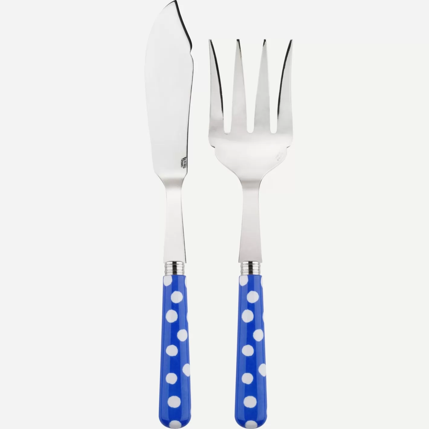 Sabre Paris Fish Serving Set>White Dots, Lapis blue