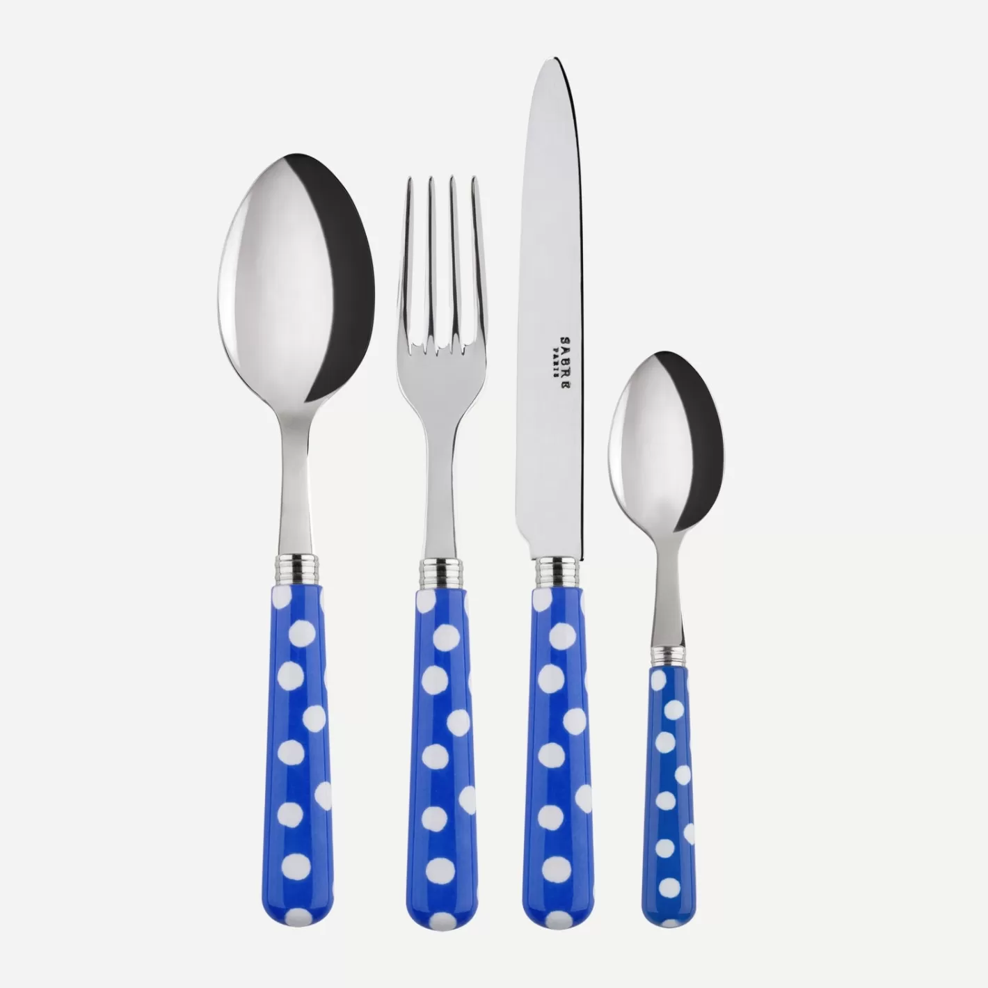 Sabre Paris Set Of 4 Pieces>White Dots, Lapis blue