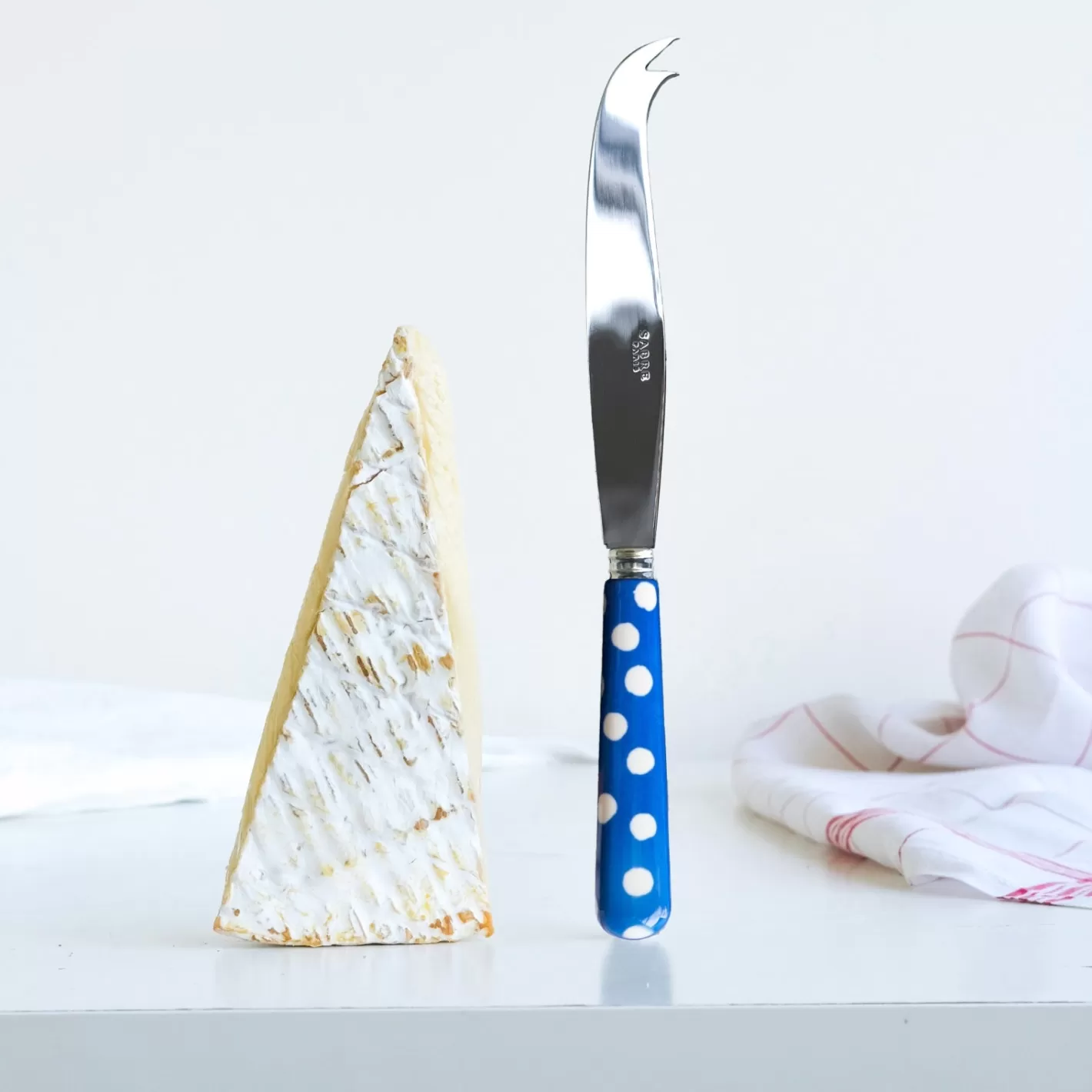 Sabre Paris Cheese Knife>White Dots, Lapis blue