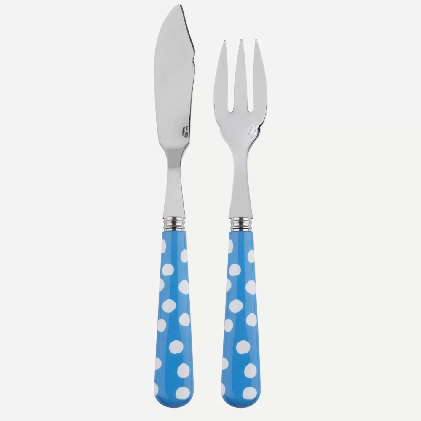 Sabre Paris Fish Knife | Fish Fork>White Dots, Light blue