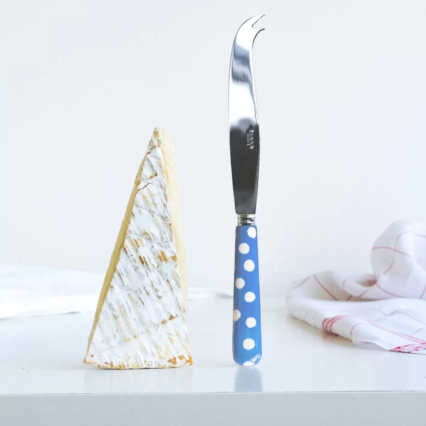 Sabre Paris Cheese Knife>White Dots, Light blue